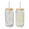 Zak Designs 2pc 20 fl oz Glass Hadley Tumblers with Lid and Straw - 2 of 4