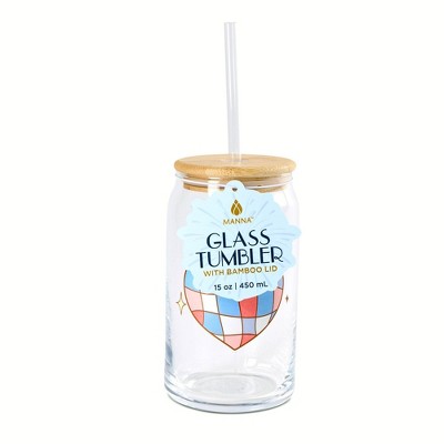 Manna 15oz Disco Heart Glass Tumbler