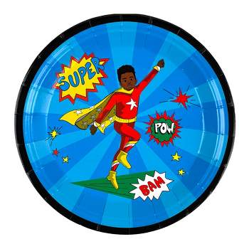 Anna + Pookie 7" Red Super Hero Paper Party Plates 8 Ct.