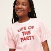 Girls' Life of the Party Stripe Short Sleeve Graphic T-Shirt - kate spade new york x Target Pink/White/Red - 4 of 4
