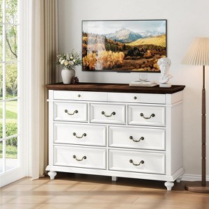 Jojoka 48" Wide 9-Drawer Dresser, Modern Wooden Chest with Retro Handles, Large Storage Organizer for Bedroom, Living Room, Closet, Entryway - 1 of 4