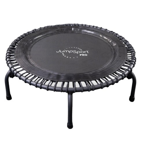 JumpSport 550f PRO Indoor Heavy Duty Lightweight 44 Inch Folding Fitness  Trampoline with Arched Legs and 7 Adjustable Tension Settings, Black