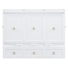 YOOCOZZ Full Size Murphy Bed with USB Port and Large Storage Drawer -White - 3 of 4