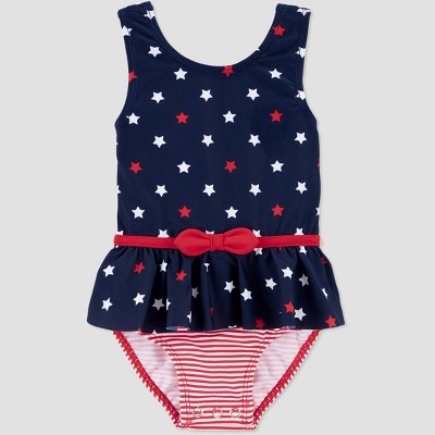 Baby Girls' Polka Dot One Piece Swimsuit - Just One You® made by carter's Dark Blue 3M