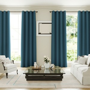 Blackout Curtains Thermal Insulated Heat and Full Light Blocking Curtains for Living Room with Black Liner 2 Panels Set - 1 of 4