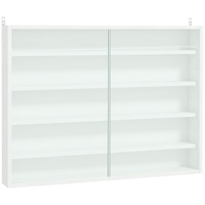 HOMCOM 5-Tier Display Cabinet, Wall-Mounted Glass Door Cabinet with 4 Adjustable Shelves - 1 of 4