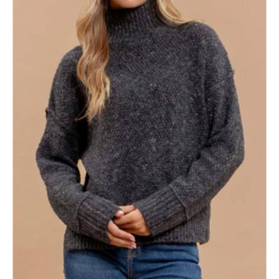 Women's Exposed Seam Turtleneck Sweater - Blu Pepper