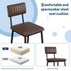 Set of 2 Upholstered Bar Stools - Counter Height Bar Chairs with Backrest, Footrest, Thick Cushion & Sturdy Metal Legs for Kitchen Island & Home Bar - 4 of 4