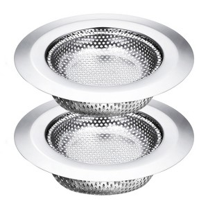 Garnen 2 Pack Kitchen Sink Drain Strainer, Stainless Steel Mesh Sink Strainer Basket, Sink Food Catcher, Shower Drain Hair Catcher For Bathroom, 4.3" - 1 of 4