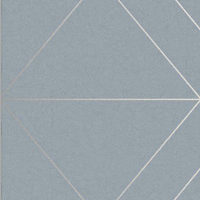 Deep Sky Blue Geometric Metallic Paste the Wall Wallpaper