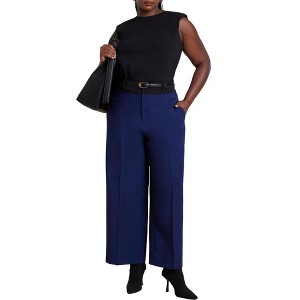 ELOQUII Women's Plus Size Double Waistband Trouser - 1 of 4