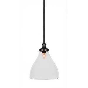 Toltec Lighting Juno 1 - Light Pendant in  Matte Black with 11.75" Clear Bubble Shade - 1 of 1
