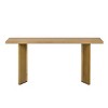 63" MDF Console Table with Pine Veneer Top,Geometric Leg Design Modern Entryway Table,Wood Sofa Table for Living Room or Hallway-Cuddlewood - 3 of 4