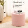 KTMBDW Round Teddy Fleece Ottoman with Soft Padded Seat, Multi-Functional Footrest, Upholstered Foot Stool for Living Room, Bedroom - 3 of 4