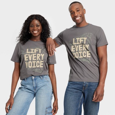 Black History Month Adult Legendary Rootz Lift Every Voice Graphic T-Shirt - Gray