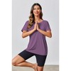 Imily Bela Women's Backless Sports T-Shirt, Fitness Casual Yoga T-Shirt, Short-Sleeve Summer Top - 3 of 4