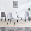 TiramisuBest Set of 4 Grey+Black Spoon Dining Chairs, Fabric Back with Metal Frame for Dining Room, Kitchen, or Cafe - 2 of 4
