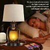 KTMBDW Set of 2 Farmhouse Lamps, Rustic Vintage Bedroom Nightstand Table Lamp with 2 USB and Outlet, Built-In Night Light, Black - 2 of 4