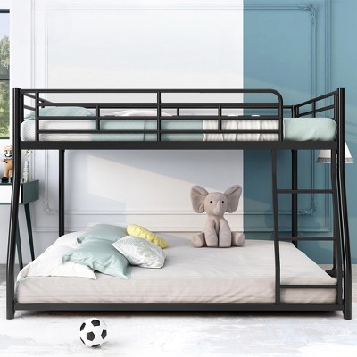 LOVMOR Full XL Over Queen  Heavy Duty Bunk Bed for Adults with Ladder and Full Length Guardrail for Adults,Teens,Kids