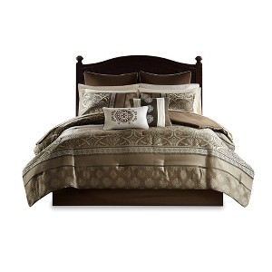 Gracie Mills Alfredo 16-Piece Jacquard Complete Bedding Set with 2 Sheet Sets - 1 of 4