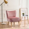 Costway 2pcs Accent Chair and Side Table set Velvet Sofa Round & Sofa Table - 2 of 4