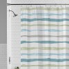 LunaLulinlk Waterproof 30% Recycled PEVA Watercolor Stripe Shower Curtain and Hooks - 2 of 4