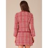 INSPIRE CHIC Women's Outfits Plaid Tweed Short Blazer and Skirt Suit Set 2 Pieces - 3 of 4