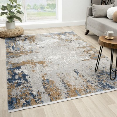 Luxe Weavers Abstract Premium Fringe Area Rug, Blue, 2x3 : Target