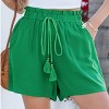 Women's Vibrant Green Drawstring Shorts with Tasseled Tie - Cupshe - 2 of 4