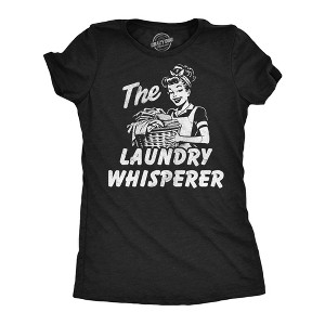 Womens Funny T Shirts The Laundry Whisperer Sarcastic Graphic Novelty Tee For Ladies - Crazy Dog Women's T Shirt - 1 of 4
