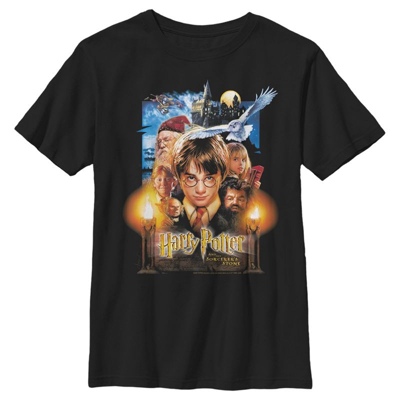 Boy's Harry Potter Sorcerer's Stone Movie Poster T-Shirt, 1 of 6