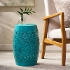 Vynxaria Patio Coffee Tables - Modern Lace-Cut Design, 12.25" Accent Table - 3 of 4