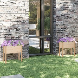 vidaXL Garden Planters 2 pcs 27.6"x12.2"x27.6" Solid Wood Pine - 1 of 4