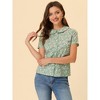 INSPIRE CHIC Women's Summer Peter Pan Collar Button Front Vintage Floral Print Blouse - 2 of 4