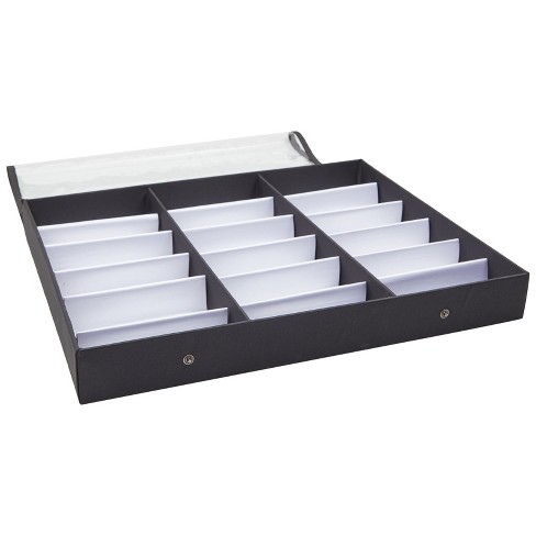 Juvale 18 Slot Sunglasses Organizer, Eyeglass Storage Case With