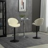 Okak Adjustable Counter Height Bar Stools with Back and Footrest Set of 2, Swivel Shell-Shaped Counter Stools for Kitchen, Pub - 3 of 4