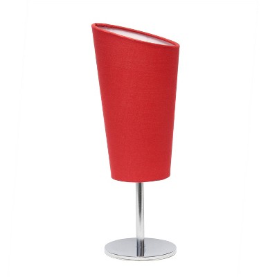 Photo 1 of All the Rages red Mini Chrome With Angled Shade Table Lamp