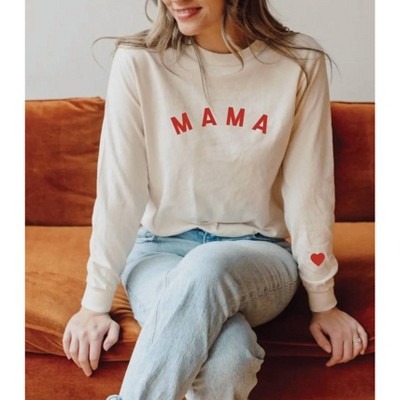 Women's Mama Long Sleeve Heart Tee - Saved by Grace Co.