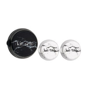 Kitsch Refillable Silicone Jars 3pc Set - Black & White Marble - 1 of 4