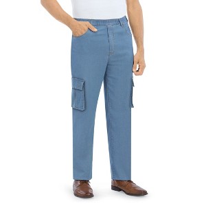 Collections Etc Mens Double Cargo Pocket Pull-on Jeans - 1 of 4
