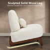 Boucle Chair, Upholstered Accent Chair Tilted Wooden Leg with Durable Comfy Boucle Thick Cushion & Pillow for Living Room - 4 of 4