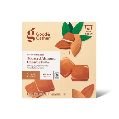 Naturally Flavored Toasted Almond Caramel Light Roast Coffee - 16ct Single Serve Pods - Good & Gather™