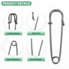 Unique Bargains Durable Sewing Upholstery Spring Lock Blanket Bulk Large Safety Pins 30 Pcs - 2 of 4