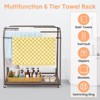 Portable Pool Towel Rack with Wheels, 6 Bars & Open Shelf, Waterproof Rust-Resistant Mobile Towel Holder, Heavy Duty Steel Blanket Stand - 3 of 4