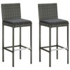 vidaXL Bar Stool Set of 2 Gray - 2 of 4