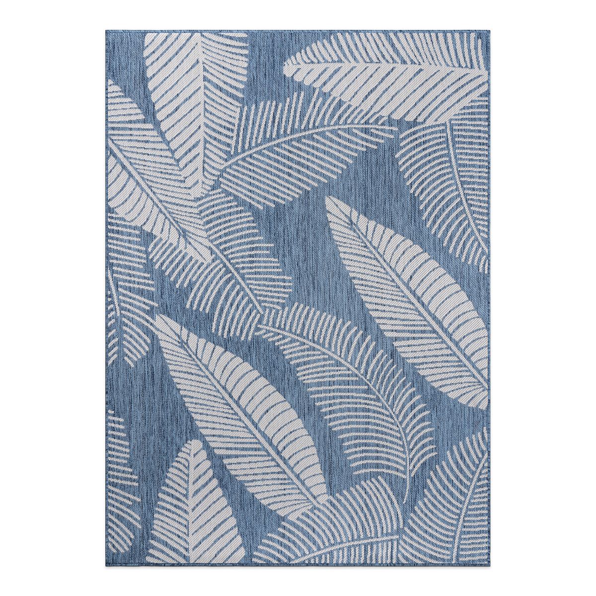 World Rug Gallery Distressed Palm Leaves Textured Flat Weave Indoor/Outdoor Area Rug