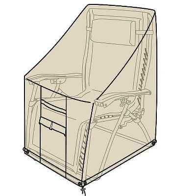 Plow & Hearth - Deluxe Outdoor Zero Gravity Lounge Chair Cover, Sand