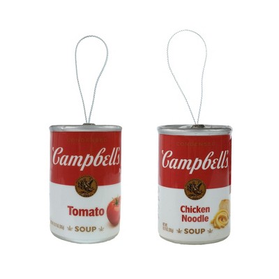 WondaPop Campbell's Soup 3.5" Christmas Tree Ornament Set, Indoor/Outdoor Tree Decorations, 2-Pack