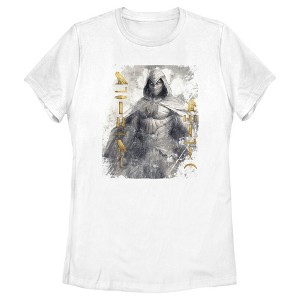Women's Marvel: Moon Knight Golden Hieroglyphs Portrait Sketch T-Shirt - 1 of 4