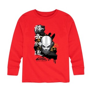 Boys' - Avatar: The Last Airbender - Aang Ink Splatter Long Sleeve Graphic T-Shirt - 1 of 4